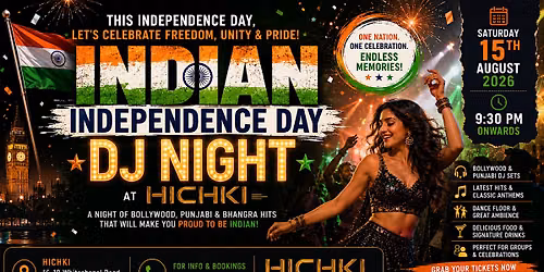 Celebrate India's Independence Day with Bollywood DJ Night | London