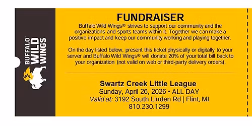 Dine Out for Swartz Creek Little League