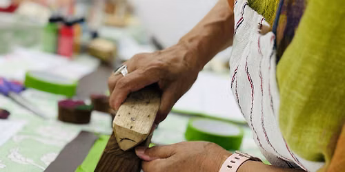 Indian Woodblock Printing Workshop ~ Tea Towel & Greeting Card