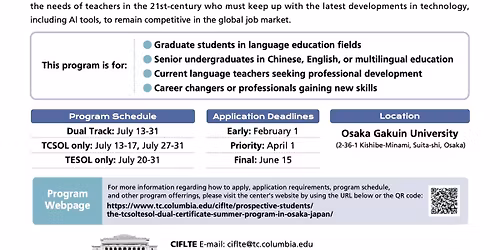 The TCSOL\/TESOL Dual Certificate Program in Osaka, Japan