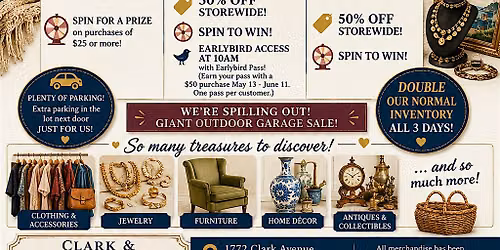 Thrift Store's Garage Sale 50% off EVERYTHING