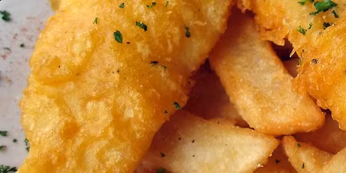 Fish & Chip Supper or Jumbo Sausage \/ Chicken Goujons \/ Halloumi if you Prefer!