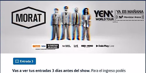 Vendo entradas MORAT 26\/09\/26