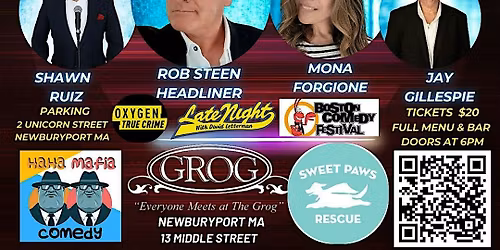 COMEDY AT THE GROG , To benefit SWEET PAWS ANIMAL RESCUE