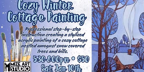 Cozy Winter Cottage Painting