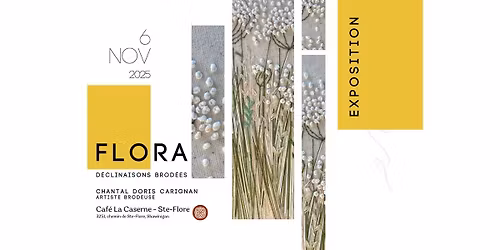 FLORA - Exposition oeuvres brod\u00e9es Caf\u00e9 La Caserne