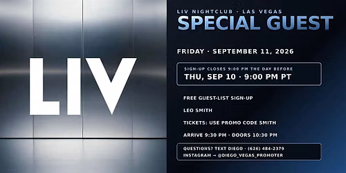 Special Guest at LIV Nightclub