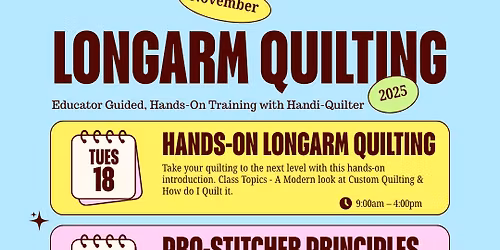 Hands-On Longarm Quilting November 18-21