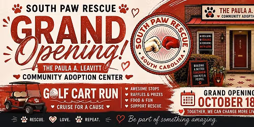 Grand Opening of South Paw Rescue's Paula A. Leavitt Adoption Center & Golf Cart Run