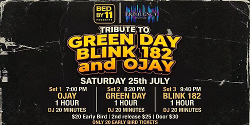 Bed by 11 events -- Tribute to GREENDAY, BLINK 182 and OJAY @ Frequency Nightclub JOONDALUP