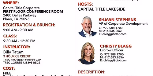 Foundation, Drainage, & Plumbing - 3 Hour CE Credit Brunch & Learn