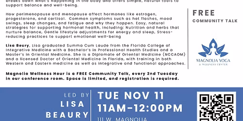 FREE Magnolia Wellness Hour: Navigating Perimenopause & Menopause