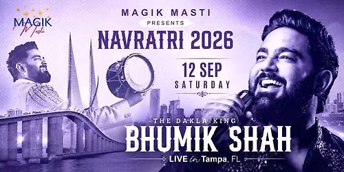 Navratri 2026 with Bhumik Shah Live 2026 in Tampa
