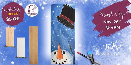 Weekday Break, Paint & Sip \u2013 Creative Fun in Newark, DE: Hats Off to the Holidays