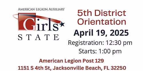 5th District Girls State Orientation | Post 129 | Jacksonville Beach, Florida