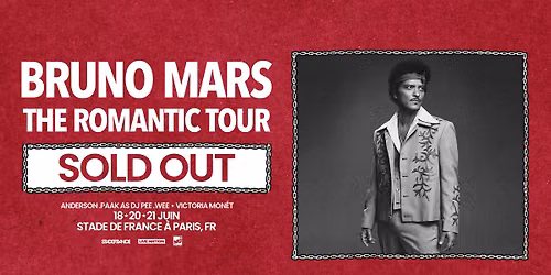BRUNO MARS | Stade de France, Paris - 18, 20 & 21 juin 2026