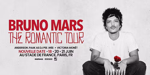 BRUNO MARS | Stade de France, Paris - 18, 20 & 21 juin 2026
