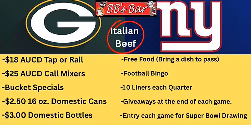 Packers vs. Giants @ BB\u2019s
