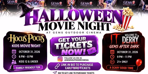 \ud83c\udf83\ud83c\udfac HALLOWEEN MOVIE NIGHT AT GEMS OUTDOOR CINEMA! \ud83c\udf7f\u2728