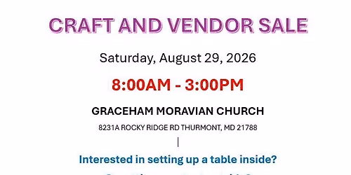 Graceham Moravain Church Vendor and Craft Sale