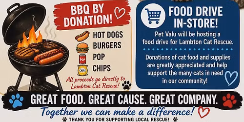 BBQ and Food Drive for Lambton Cat Rescue 