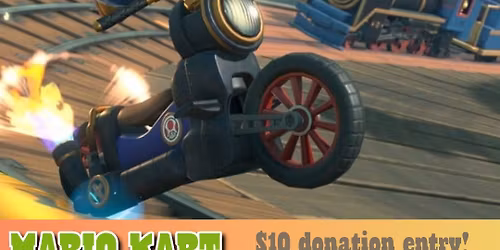 Mario Kart grand prix fundraiser for An Open Book Foundation