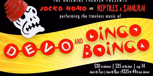 Tributes to Oingo Boingo & DEVO with Reptiles & Samurai and Jocko Homo