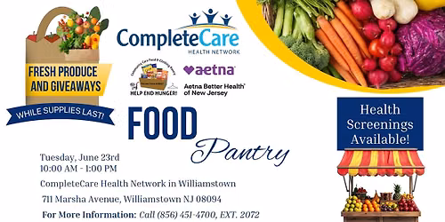 6\/23\/26 Food Pantry - CompleteCare Health Network in Williamstown