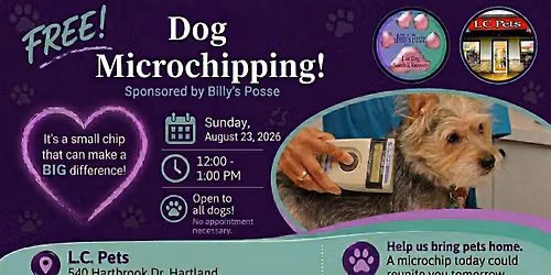 Free Microchip Clinic Hartland LC Pets