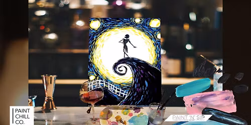 Portsmouth Paint \u2018n\u2019 Sip - \u201cStarry Nightmare Before Christmas\u201d