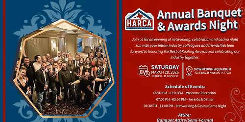 HARCA March 28, 2026 - Annual Banquet & Awards Night