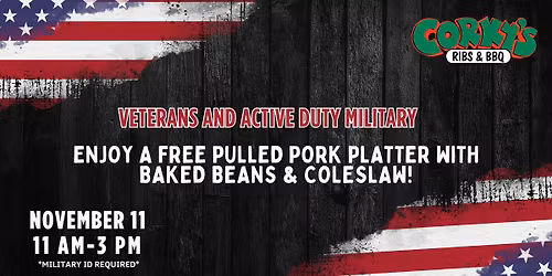 Veterans Eat Free at Corky\u2019s BBQ! \ud83c\uddfa\ud83c\uddf8