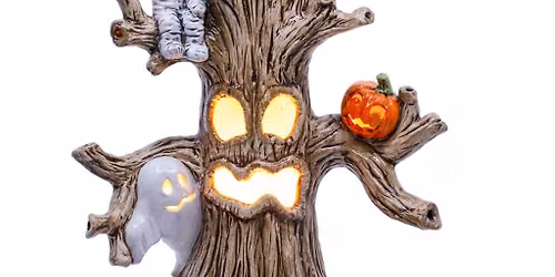 Summer Camp Halloween Light Up Tree 13"