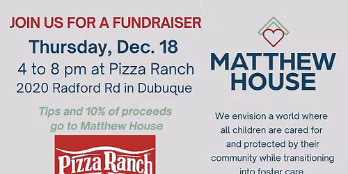 Matthew House Pizza Ranch Fundraiser