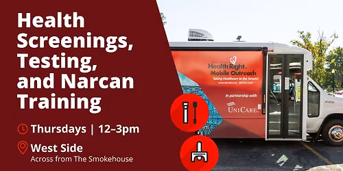 Health Screenings, Testing, and Narcan Training Across from Smokehouse