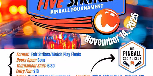 Friday Five Strikes Pinball Tournament