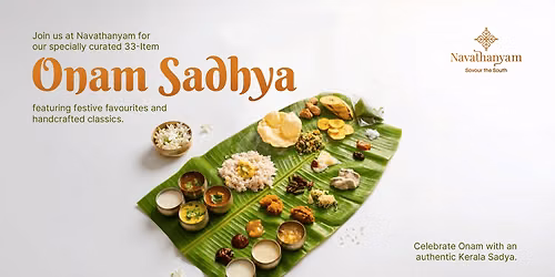 Onam Sadhya 2026 at Navathanyam