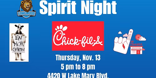 Longwood Elementary Spirit Night at Chick-fil-A