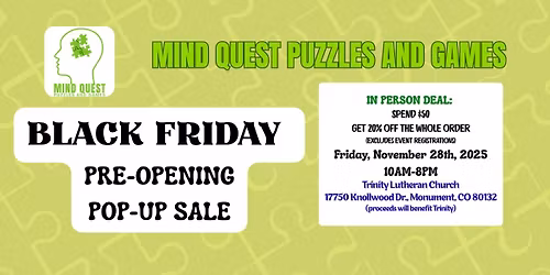 Mind Quest Black Friday Pre Opening Pop-Up Sale