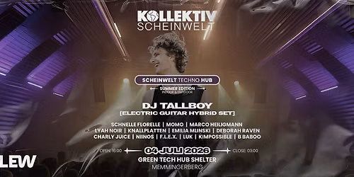 Scheinwelt Techno HUB - Shelterrave w.\/ DJ Tallboy @Memmingerberg