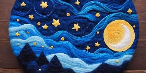 NIght Time Landscape Needle Felting Class 