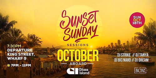 Sunset Sunday Sessions | Glass Island | Sun 18 Oct 2026