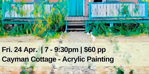 Cayman Cottage Acrylic Painting  