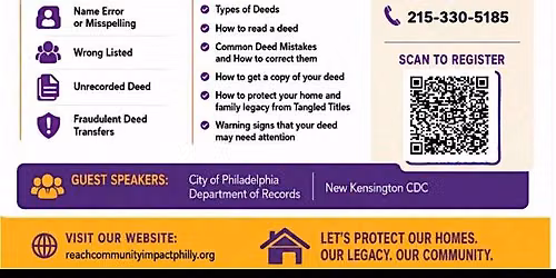 REACH Community Impact presents a HOME DEED workshop