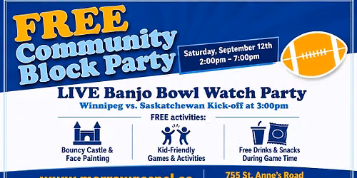 MGC FREE Community Block Party & Banjo Bowl Watch Party!
