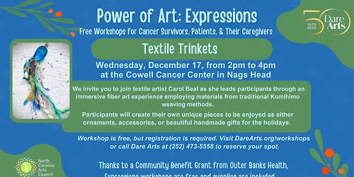 CLASS IS FULL- December Expressions Workshop- Fiber Ornaments with Carol Beal