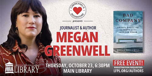 Author Megan Greenwell Presented by Carmichael's Books