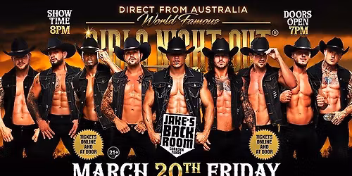 Mar 20th: Lubbock, TX - Girls Night Out the Show® AUSTRALIA TAKEOVER AT Jake's Sports