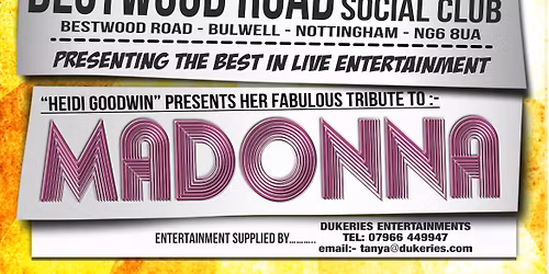 Friday 11th September Madonna