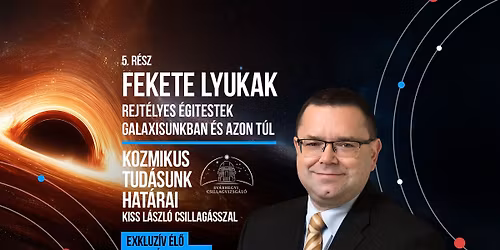 Fekete lyukak: rejt\u00e9lyes \u00e9gitestek galaxisunkban \u00e9s azon t\u00fal - SZOMBATHELY - Dr. Kiss L\u00e1szl\u00f3